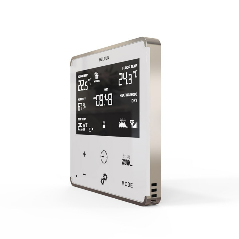 HELTUN - Thermostat Z-Wave+ pour chauffage électrique (blanc/argent)