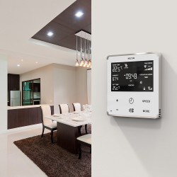 HELTUN - Z-Wave+ Fan Coil thermostat (white glass and frame)