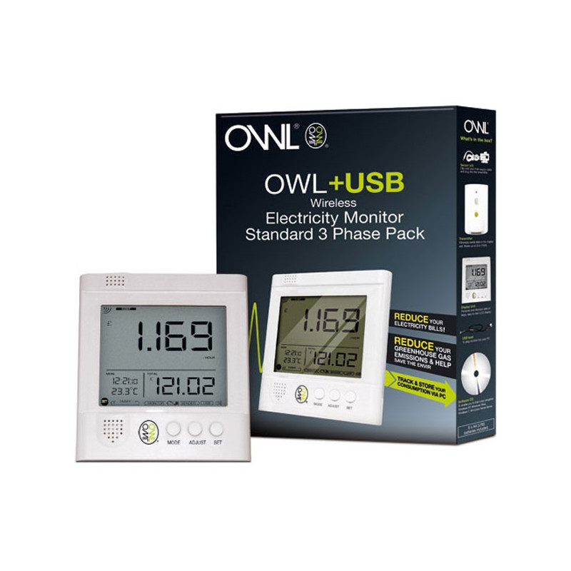 OWL Pack compteur d'énergie OWL+USB CM160 pour installation triphasée (pinces standards)