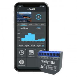 SHELLY - Compteur d'énergie monophasé Wi-Fi Shelly EM avec une pince ampéremétrique 50A