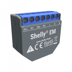 SHELLY - Compteur d'énergie monophasé Wi-Fi Shelly EM avec deux pinces ampéremétriques 50A