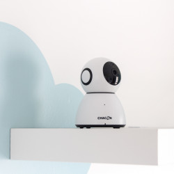 CHACON - Indoor Rotating Wi-Fi IP Camera  - 1080P-  Compatible Google Home & Amazon Echo