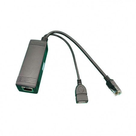 DOMADOO - Adaptateur Splitter PoE actif vers 5V DC 2.1A avec connecteur USB pour JEEDOM ou EEDOMUS