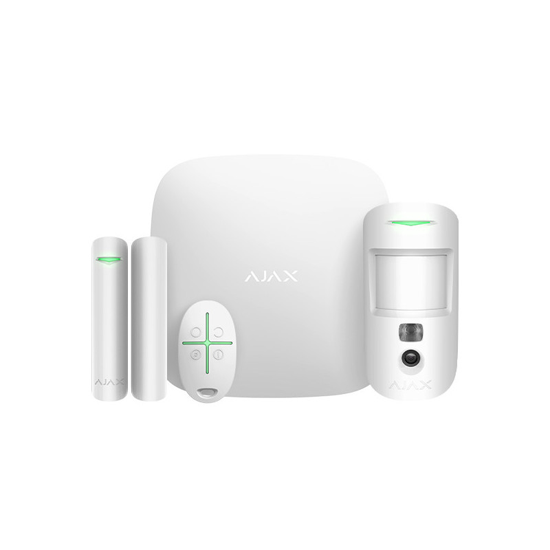 AJAX - Starter kit Cam (Hub2 + DoorProtect + MotionProtectCam + SpaceControl) blanc