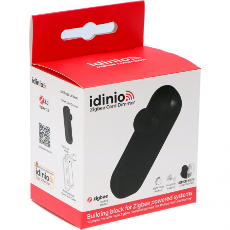 IDINIO - Interrupteur LED sur cordon Zigbee 3.0 Noir + Blanc (compatible Philips Hue)