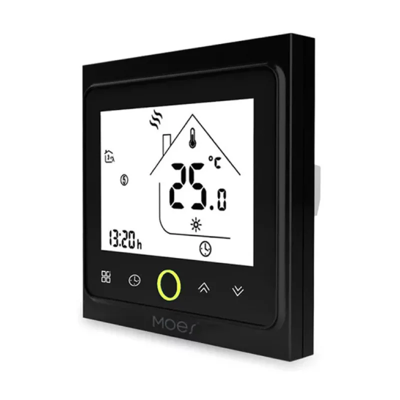 MOES - Thermostat Zigbee Noir plancher chauffant électrique