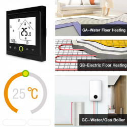 MOES - Black Zigbee Smart Thermostat for Electric floor Heating 16A