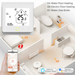 MOES - White Zigbee Smart Thermostat for Electric floor Heating 16A