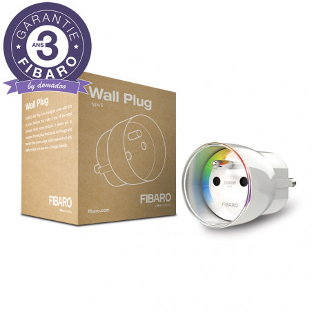 FIBARO - Module prise commutateur et consomètre Z-Wave+ Fibaro Wall Plug FGWPE-102 ZW5, FR