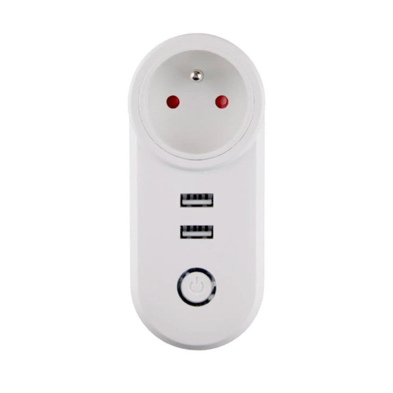 MOES - Zigbee 3.0 connected plug + 2 controllable USB ports (FR version)
