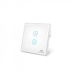 MCOHOME - Interrupteur pour volet roulant tactile en verre Z-Wave+, blanc
