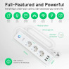 NOUS - TASMOTA 15A WIFI smart power strip with consumption measurement + 3 controllable USB ports