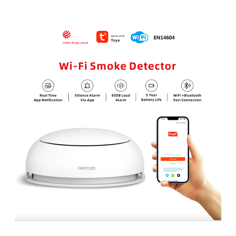Détecteur de fumée intelligent Tuya, wi-fi, 1 pièce, pour la Protection  contre l'incendie domestique, fonctionne avec Alexa Google Home - AliExpress