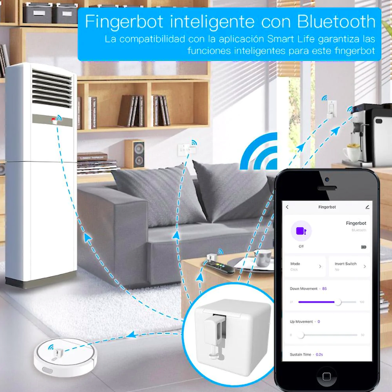 MOES – bouton-poussoir Bluetooth intelligent, nouveau robot intelligent,  interrupteur automatique, commande vocale, Alexa, Google Home, Tuya