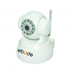 EBODE Caméra IP WiFi Pan/Tilt vision de nuit, angle 90° Blanche