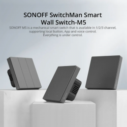 SONOFF - Interrupteur mural connecté WIFI (sur secteur) 3 canaux - M5