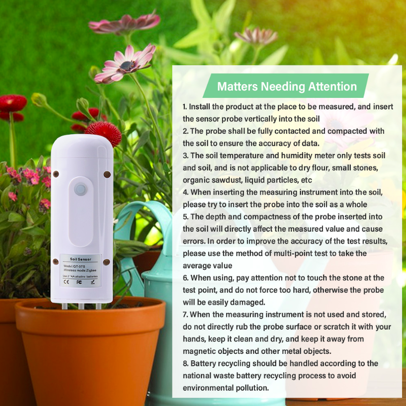 REHENT - Capteur température/humidité pour jardin et plantes Zigbee