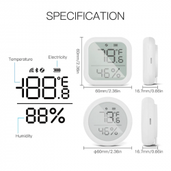 Capteur de température et humidité avec écran Zigbee TUYA - MOES