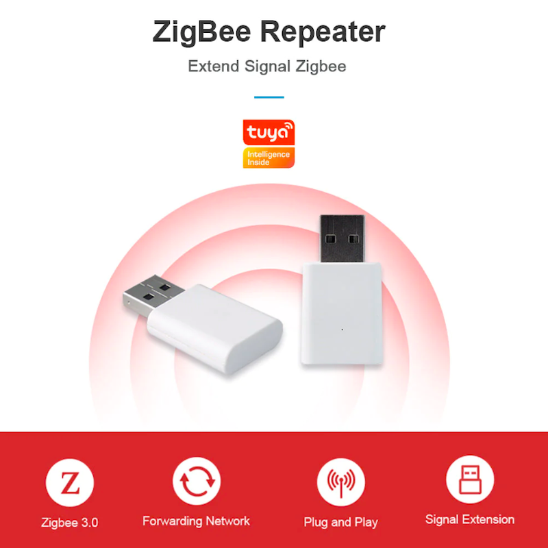 2 PièCes Tuya Smart Life ZigBee 3.0 RéPéTeur de Signal USB Zigbee Extender  pour APP ContrôLe Maille Maison Assistant Automatisation