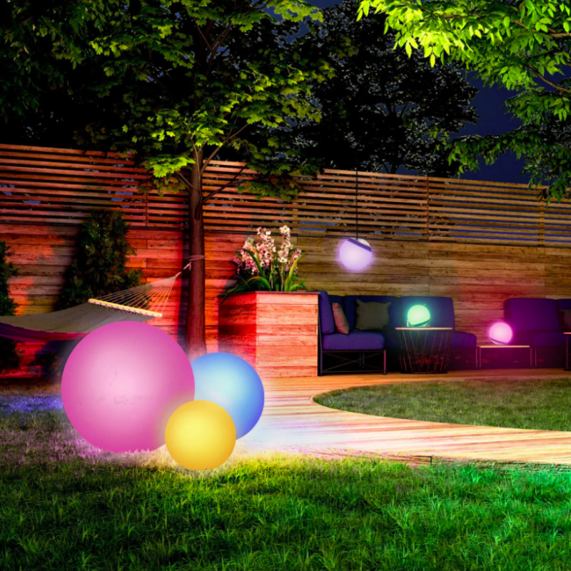 Boule Lumineuse LED Jardin 30 cm Sans Fil - Boule Lumineuse Extérieur