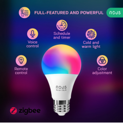 Zigbee 3.0 connected bulb compatible with Tuya and Zigbee2Mqtt - NOUS