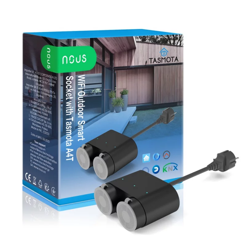 Tasmota double outdoor smart plugs 16A + consumption - NOUS