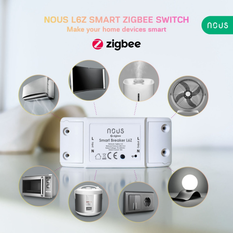 Multiprise connectée ZigBee 10A avec 4 prises indépendantes et 2 ports USB  compatible Tuya Smart Life, ConBee II et ZiGate 