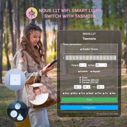 Pre-installed Tasmota WIFI touch smart switch - 1 charge - NOUS