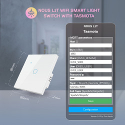 Pre-installed Tasmota WIFI touch smart switch - 1 charge - NOUS