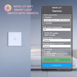 Interrupteur connecté tactile WIFI Tasmota 1 charge - NOUS