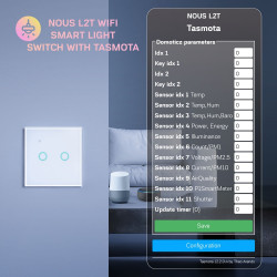 Interrupteur connecté tactile WIFI Tasmota - 2 charges - NOUS