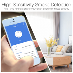 Tuya Zigbee Détecteur de fumée App Notification Sans Fil Wifi Détecteur de  Fumée Smart Fire Smoke Detector