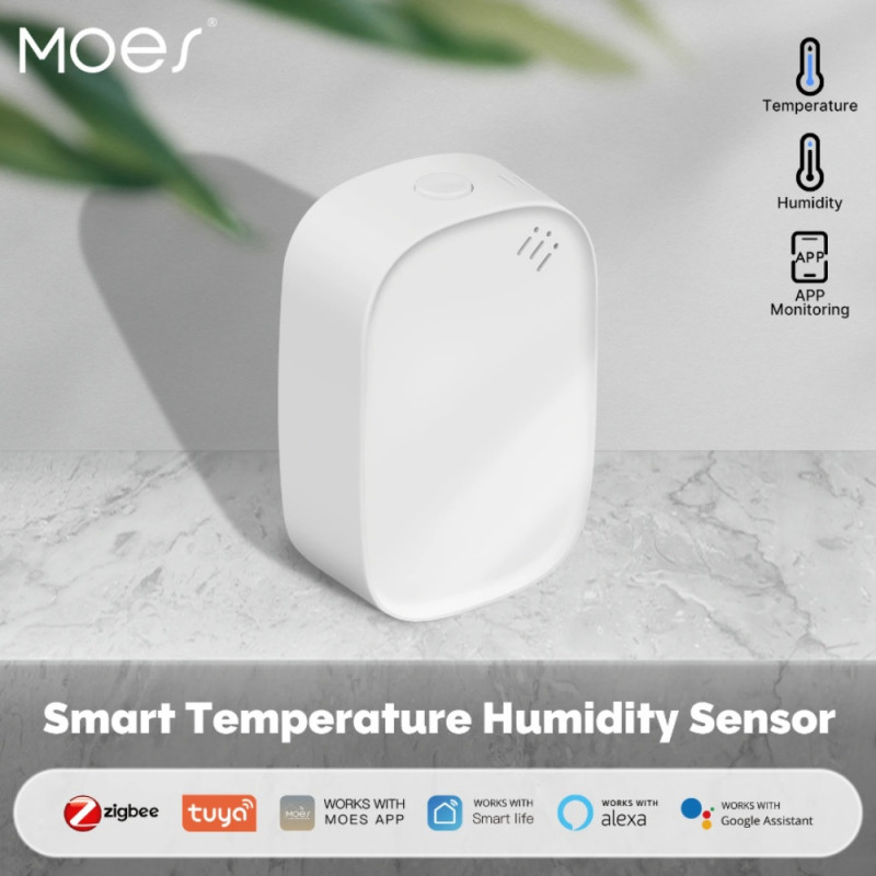 MoesHouse ZigBee Smart Temperature Humidity Sensor Round