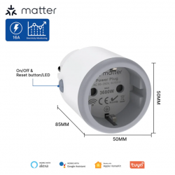 MOES - Prise connectée Matter 16A + mesure de consommation (EU)