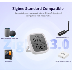 SONOFF - Pack 4x Sensores de temperatura y humedad Zigbee 3.0 con pantalla