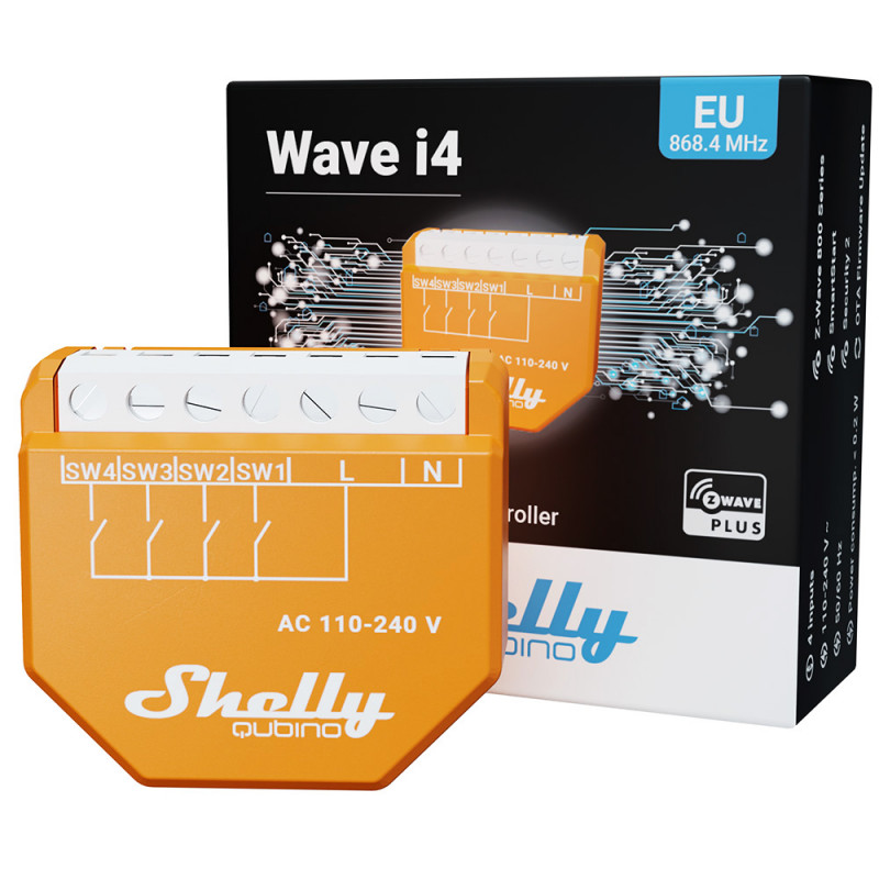 SHELLY - Z-Wave Scene activation module Shelly Wave i4 (230 VAC)