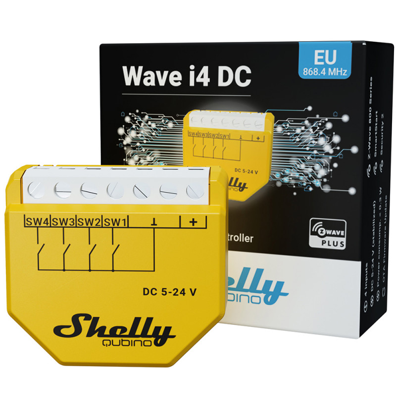 SHELLY - Z-Wave Scene activation module Shelly Wave i4 DC (24 VDC)