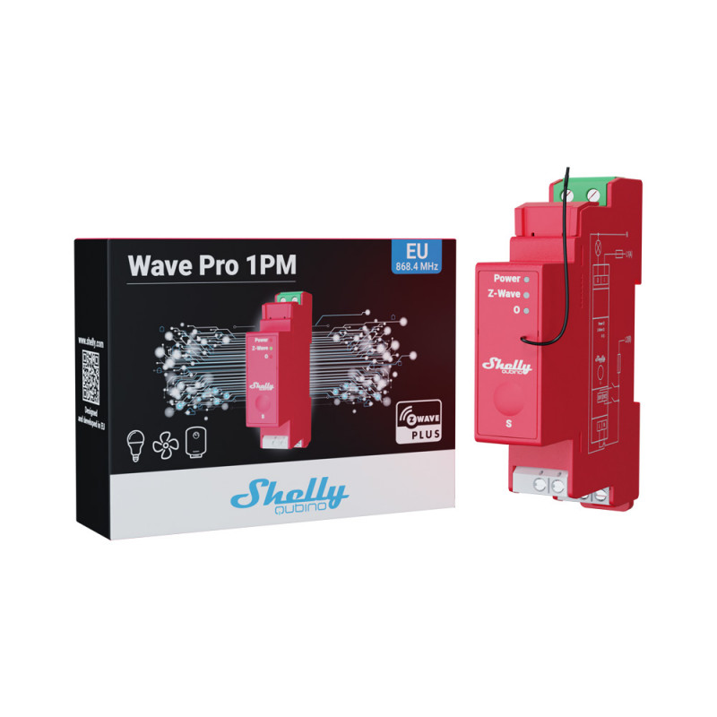 SHELLY QUBINO - Z-Wave DIN rail relay switch with power metering Shelly Wave Pro 1