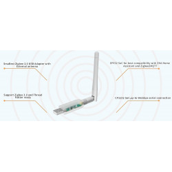 SMLIGHT - Zigbee EFR32MG21 USB Dongle + CP2102N SoC + 3dB Antenna (Zigbee2mqtt and ZHA)
