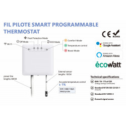 MOES - Thermostat programmable Zigbee Tuya Fil pilote + Mesure conso