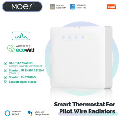 MOES - Thermostat programmable Zigbee Tuya Fil pilote + Mesure conso