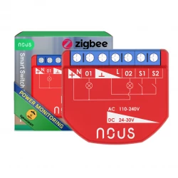 NOUS - Module Zigbee ON/OFF + Mesure de consommation - 2 charges