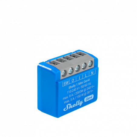 SHELLY - Micromodulo Wi-Fi, Zigbee e Matter 8A Shelly 1 Mini Gen4