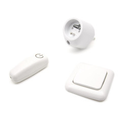 SWIID SwiidPack Normal, white round wall switch and French plug
