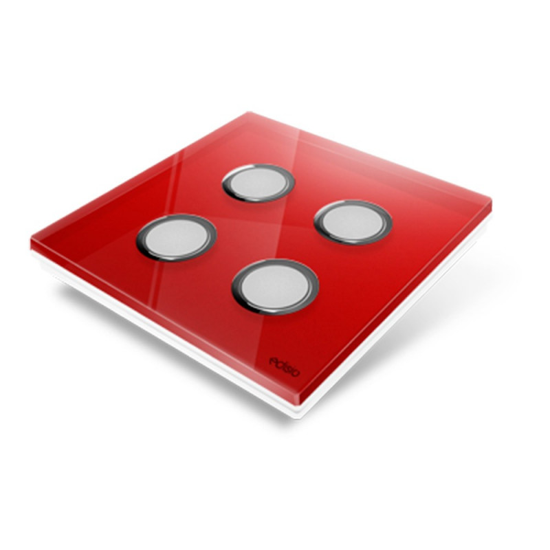 EDISIO - Diamond Switch red – 4 channels – white base