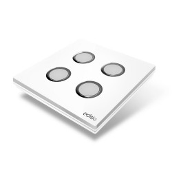 EDISIO - Interrupteur Elegance Blanc 4 Touches Base Blanche
