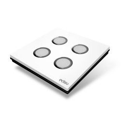 EDISIO - Interrupteur Elegance Blanc 4 Touches Base Noire
