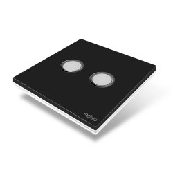 EDISIO - Elegance Switch black – 2 channels – white base