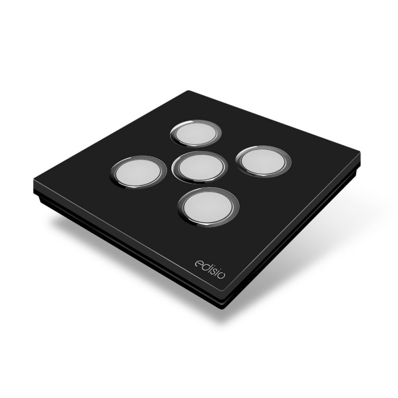 EDISIO - Interrupteur Elegance Noir 5 Touches Base Noire