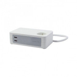 CHACON Powerstrip block for desktop 3X16A + 2 x USB - 1,5 m - White